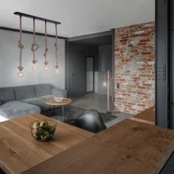 Vintage Stehleuchte E27 bis 15 W 150 cm Holz Tau Seil