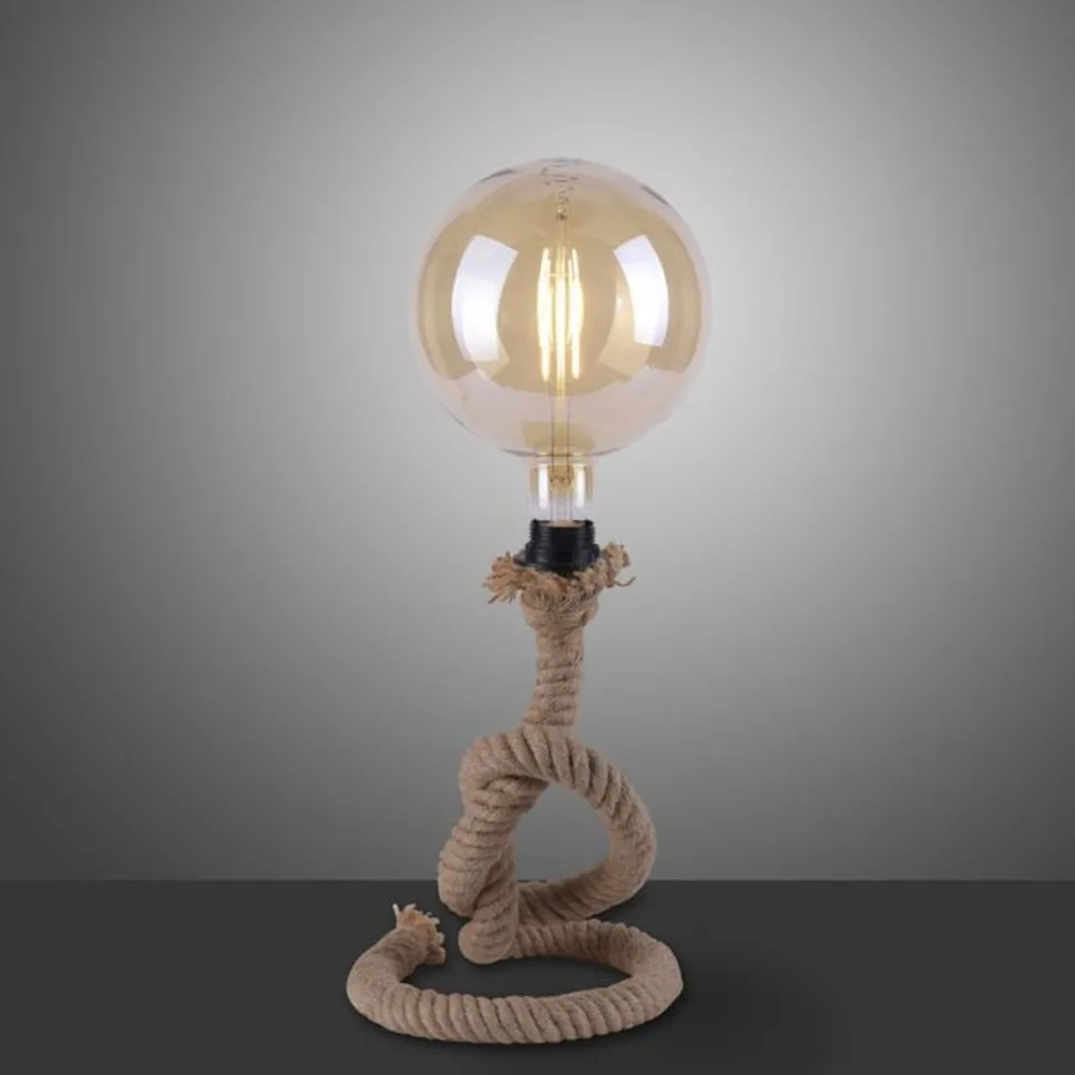 Vintage Tischleuchte E27 bis 15 W 33 cm Tau Seil