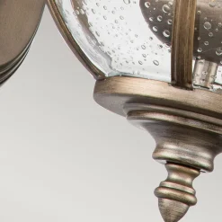 Vintage Wandlampe außen Aluminium Glas H: 48,9 cm IP44 E14