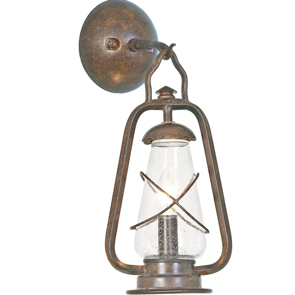 Vintage Wandlampe Außen Schmiedeeisen Glas IP43