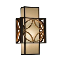 Vintage Wandlampe Eisen Stoff eckig stilvoll E14 Flur