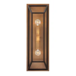 Vintage Wandlampe PLANK Braun Bronze Design Lampe