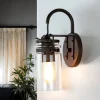 Vintage Wandleuchte Industrie Design Glas Schirm