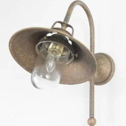 Wand Außenleuchte aus Messing in Antik Bronze