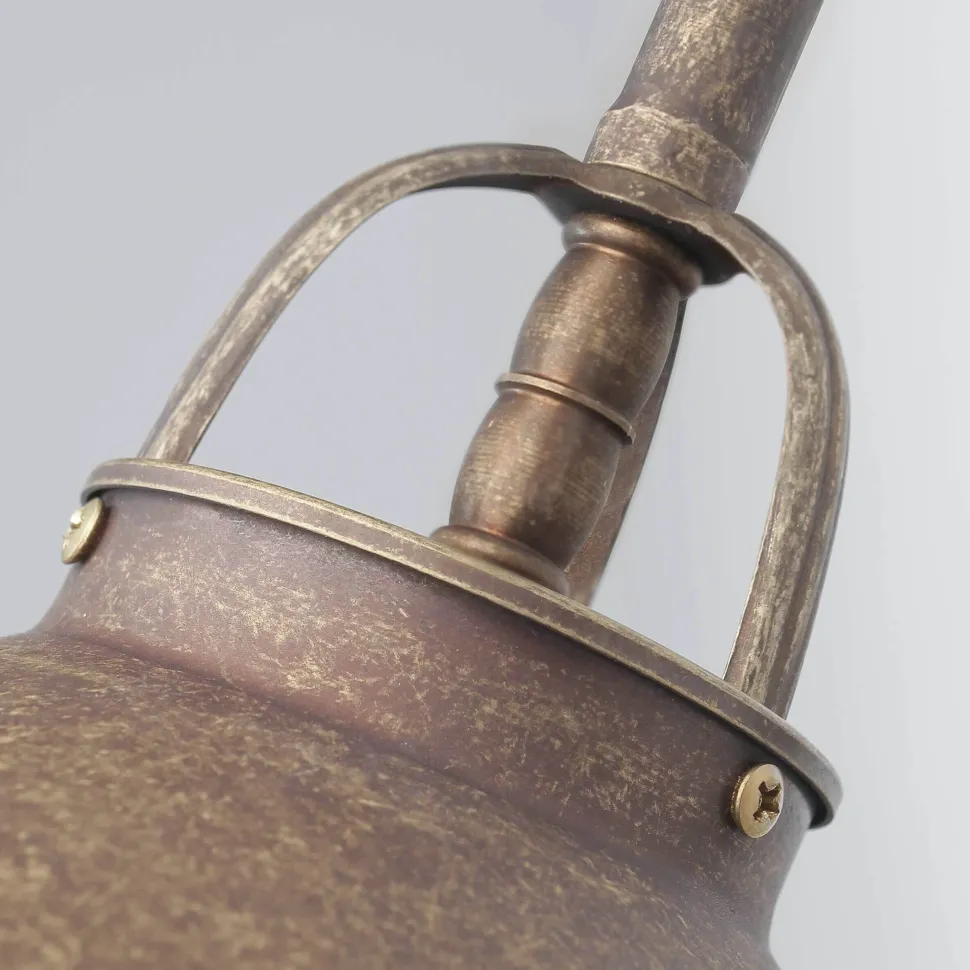 Wand Außenleuchte aus Messing in Antik Bronze