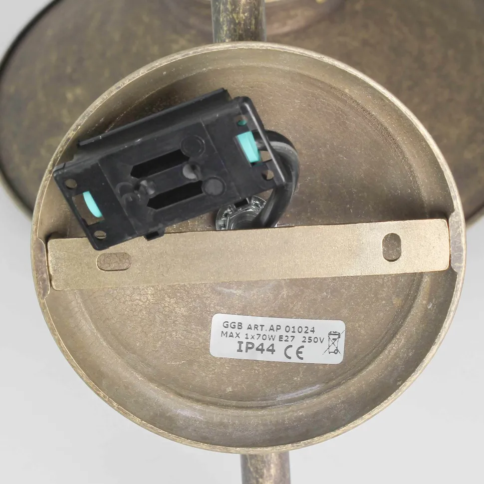 Wand Außenleuchte aus Messing in Antik Bronze