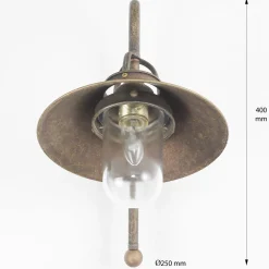 Wand Außenleuchte aus Messing in Antik Bronze