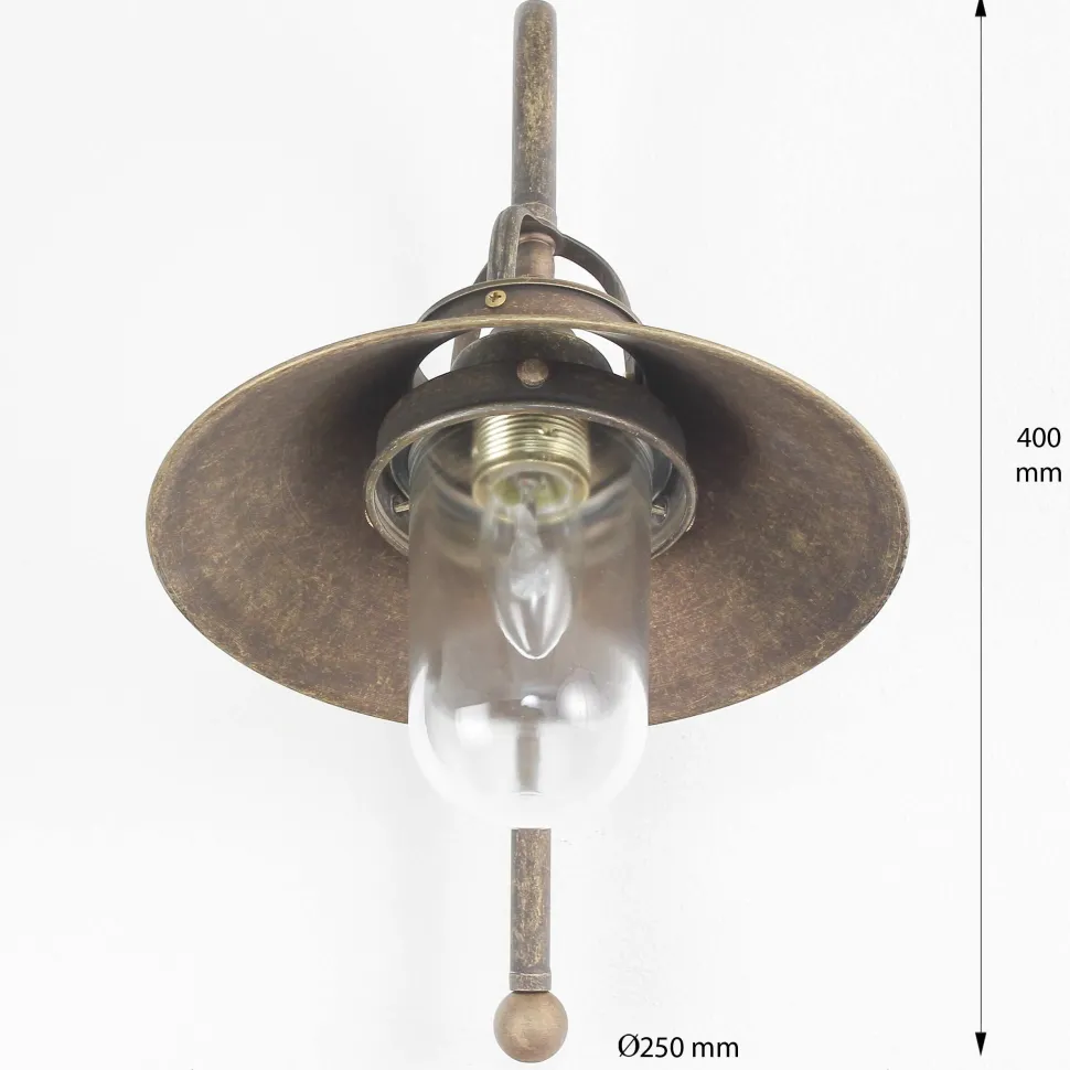 Wand Außenleuchte aus Messing in Antik Bronze