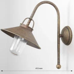 Wand Außenleuchte aus Messing in Antik Bronze