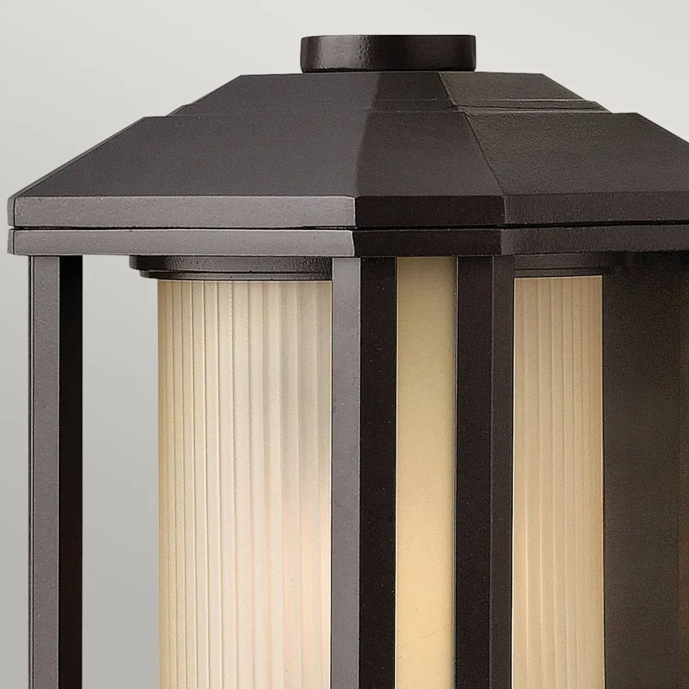 Wand Außenleuchte klein H: 29,2 cm Alu Glas E27 IP44 Retro