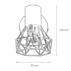 Wand Spot Metall Retro verstellbar in Schwarz E14