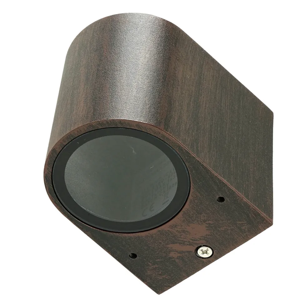 Wandlampe AALBORG außen Down Strahler Braun Antik