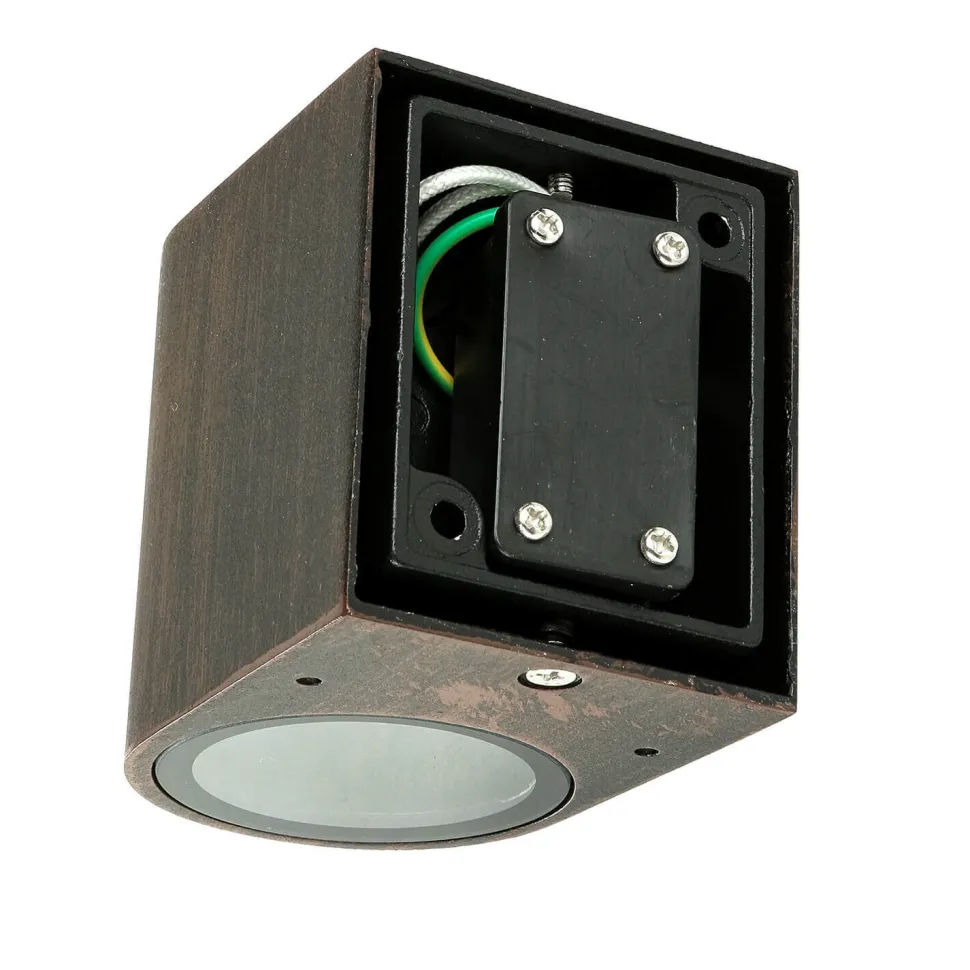 Wandlampe AALBORG außen Down Strahler Braun Antik