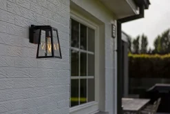 Wandlampe Aluminium Glas E27 IP44 H:21,6 cm Laterne