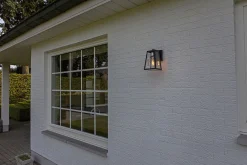 Wandlampe Aluminium Glas E27 IP44 H:21,6 cm Laterne