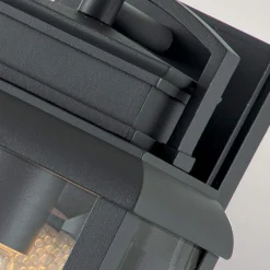 Wandlampe außen Aluminium Glas H: 30,5 cm IP44 E27 Grau