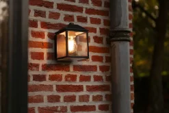 Wandlampe außen Aluminium E27 IP54 H:17,5 cm Schwarz