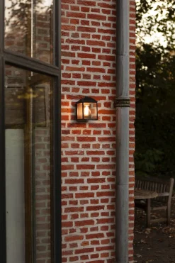 Wandlampe außen Aluminium E27 IP54 H:17,5 cm Schwarz