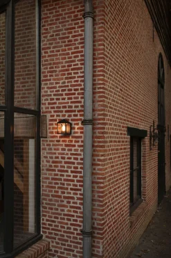 Wandlampe außen Aluminium E27 IP54 H:17,5 cm Schwarz