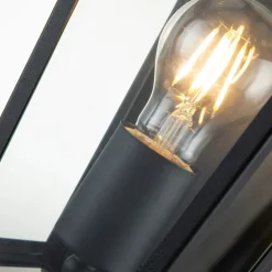 Wandlampe außen Aluminium Glas H: 30 cm IP44 Schwarz