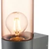 Wandlampe außen Aluminium Rauchglas H: 19,7 cm IP44 E27