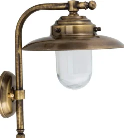 Wandlampe Außen aus Messing Glas Haustür Maritim