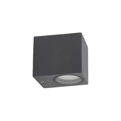 Wandlampe außen Downlight Grau Metall IP44 GU10 H:8 cm