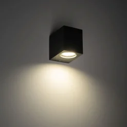 Wandlampe außen Downlight Grau Metall IP44 GU10 H:8 cm