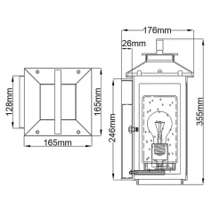 Wandlampe außen E27 IP44 35,5 cm hoch Vintage Design