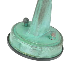 Wandlampe außen E27 IP64 Grün antik Glas Echt-Messing