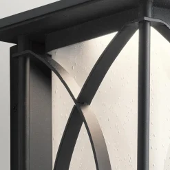 Wandlampe außen E27 IP44 H: 46,4 cm Schwarz Weiß