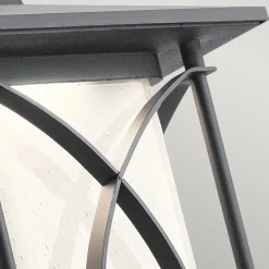 Wandlampe außen E27 IP44 H: 46,4 cm Schwarz Weiß