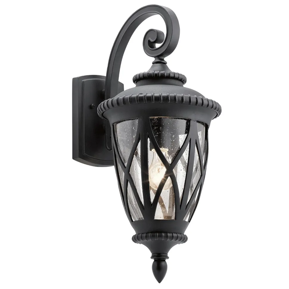 Wandlampe außen E27 IP44 Schwarz Haus Terrasse Glas