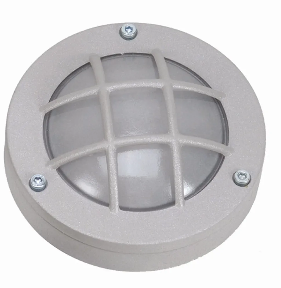 Wandlampe außen Grau Echt-Messing rund D: 14 cm IP64