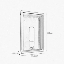 Wandlampe außen H: 36 cm IP43 E27 in Bronze aus Eisen Glas