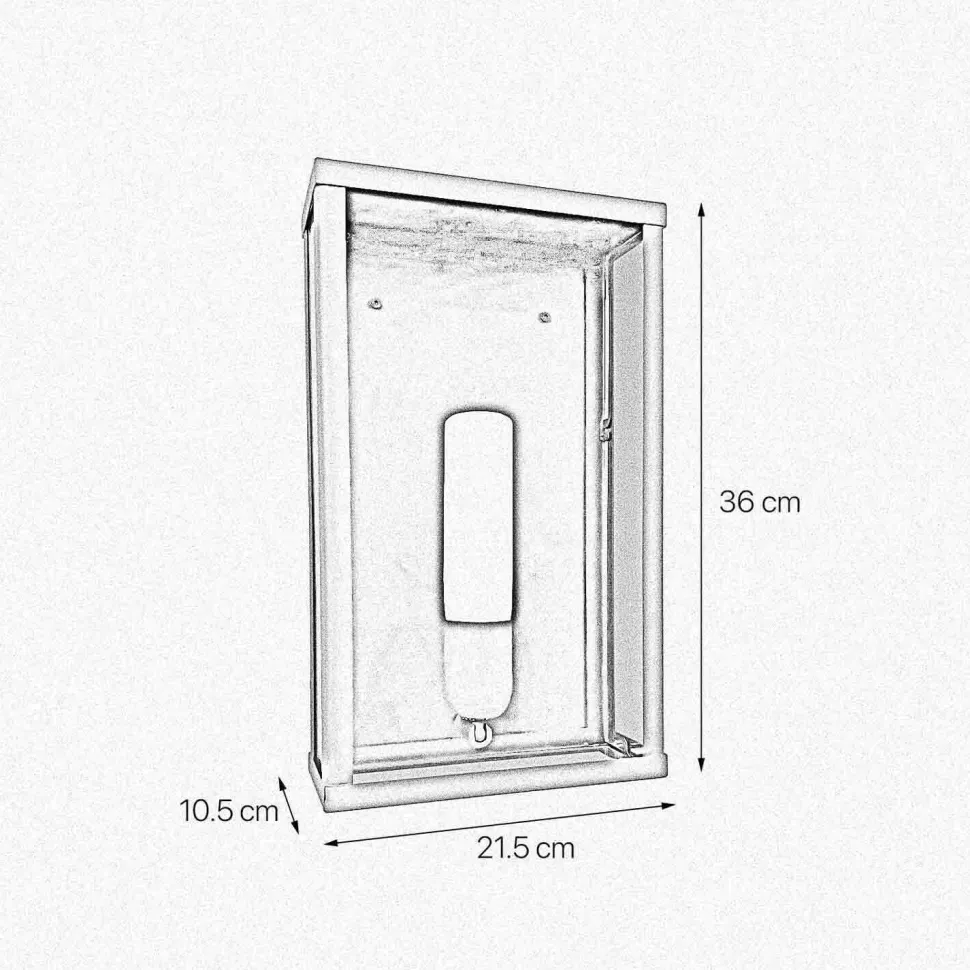 Wandlampe außen H: 36 cm IP43 E27 in Bronze aus Eisen Glas