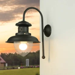 Wandlampe außen H: 45 cm Maritim Echt-Messing