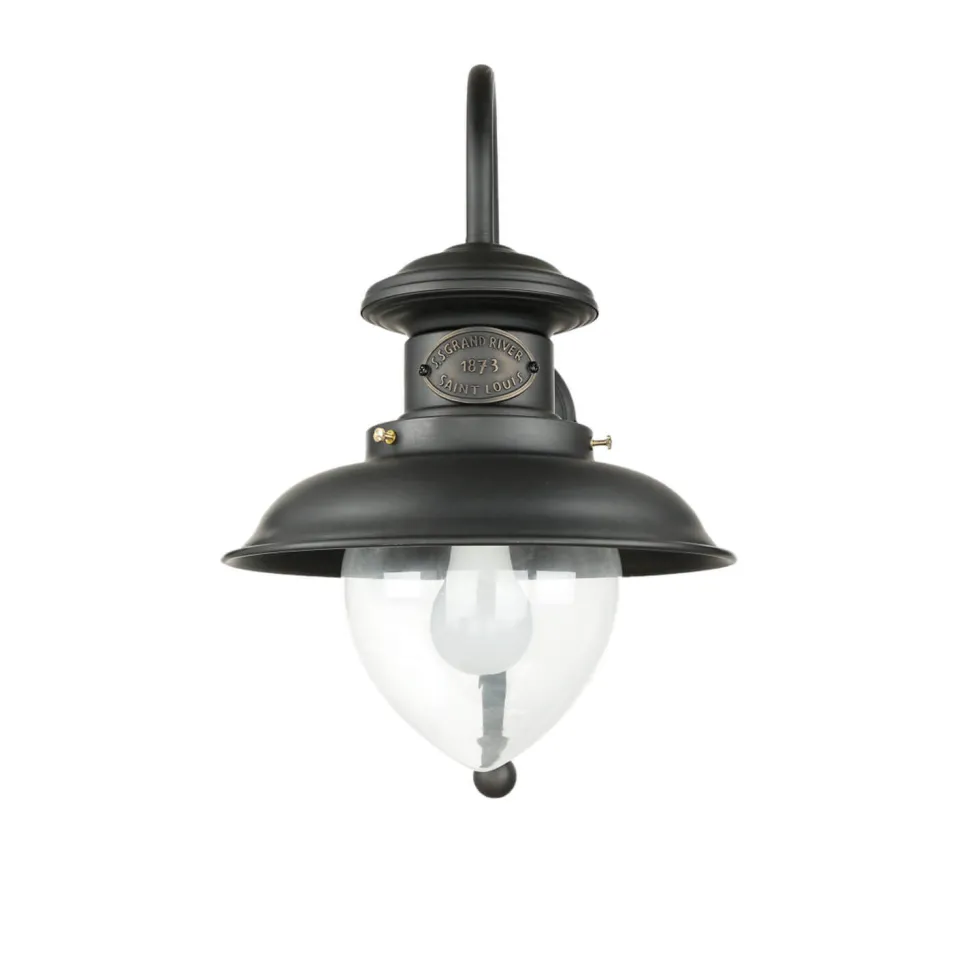 Wandlampe außen H: 45 cm Maritim Echt-Messing