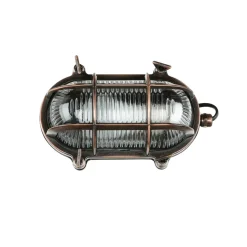 Wandlampe Außen Kupfer Echt-Messing oval IP64