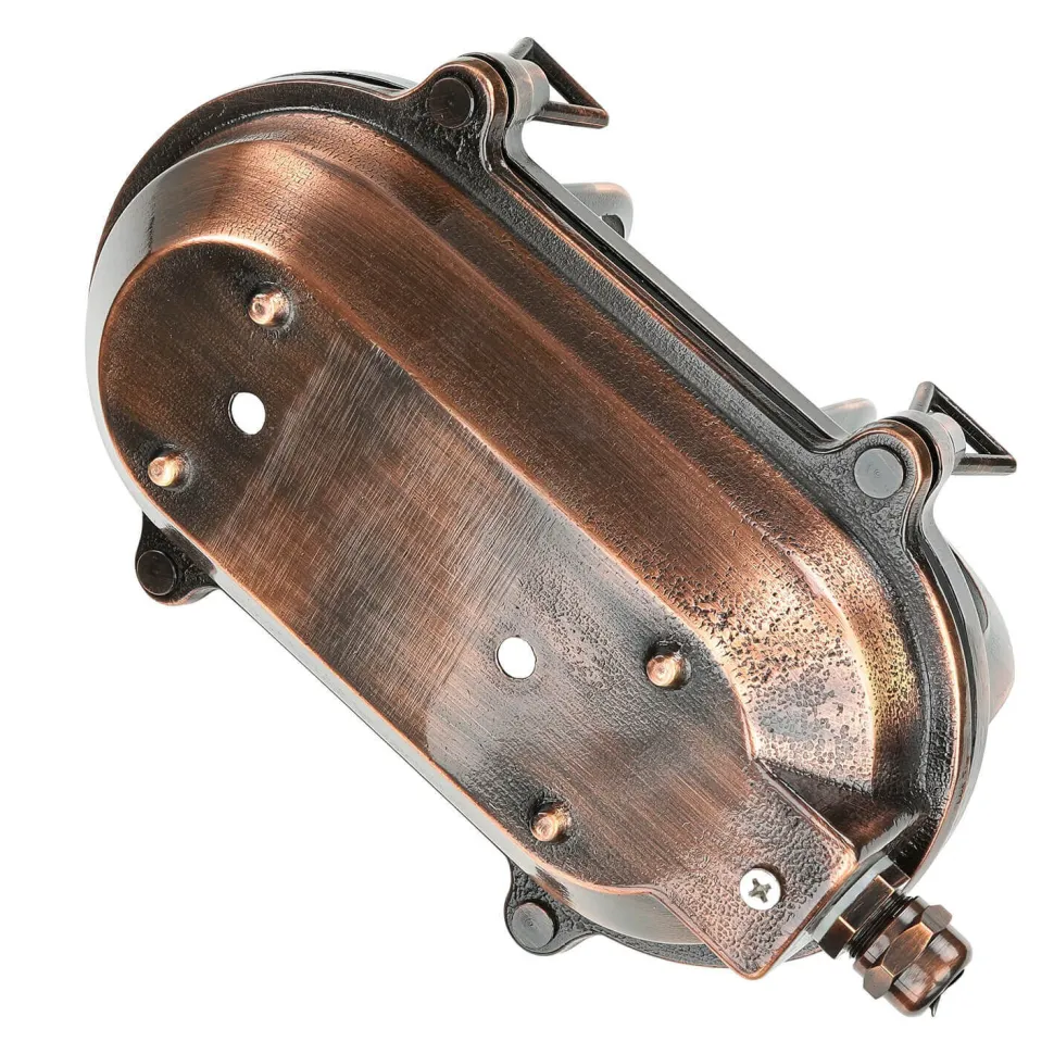 Wandlampe Außen Kupfer Echt-Messing oval IP64