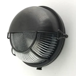 Wandlampe außen Maritim Messing Glas E27 IP64 rund Ø 17,5 cm