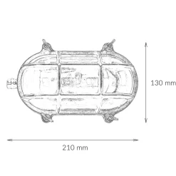 Wandlampe Außen Messing Glas Haus oval Maritim