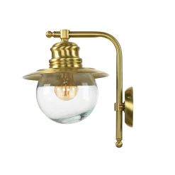 Wandlampe Außen Messing Glas Maritim Hof PELLA