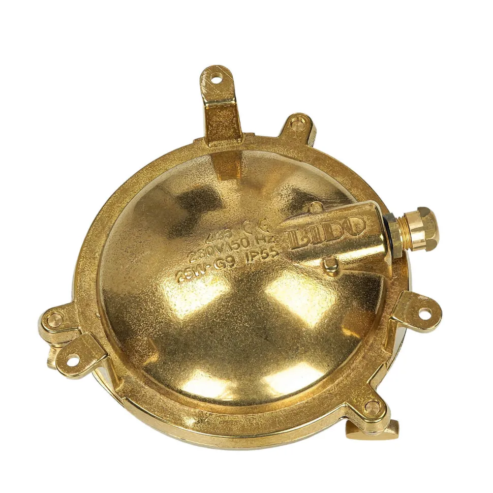 Wandlampe Außen Messing Haus Hof rund Maritim