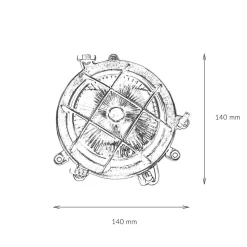 Wandlampe Außen Messing Haus Hof rund Maritim