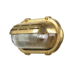 Wandlampe Außen Messing Maritim oval IP64 Haustür