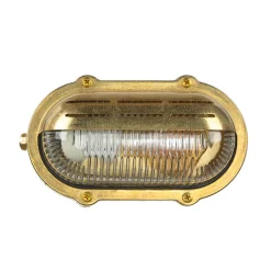 Wandlampe Außen Messing Maritim oval IP64 Haustür