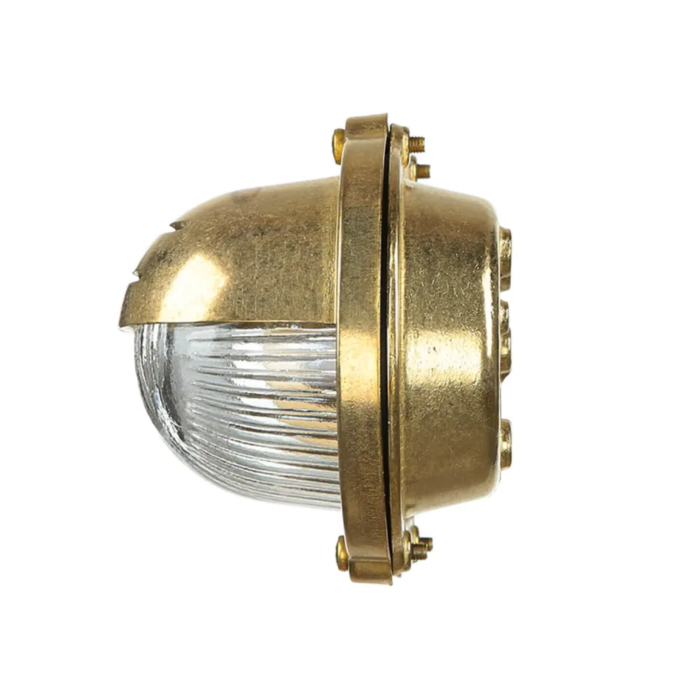 Wandlampe Außen Messing Maritim oval IP64 Haustür