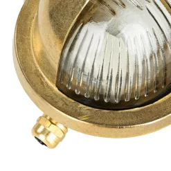 Wandlampe Außen Messing Maritim oval IP64 Haustür