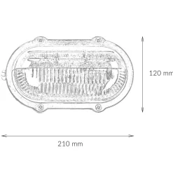 Wandlampe Außen Messing Maritim oval IP64 Haustür